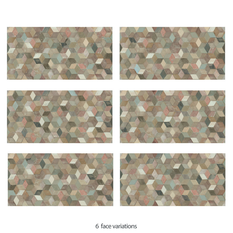 Pictura Faber 23-1/2 In. X 47 In. Porcelain Floor And Wall Tile, Beige/Orange