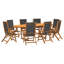 8 - Person Wood Patio Dining Set with Rectangular Table , Cushions Included