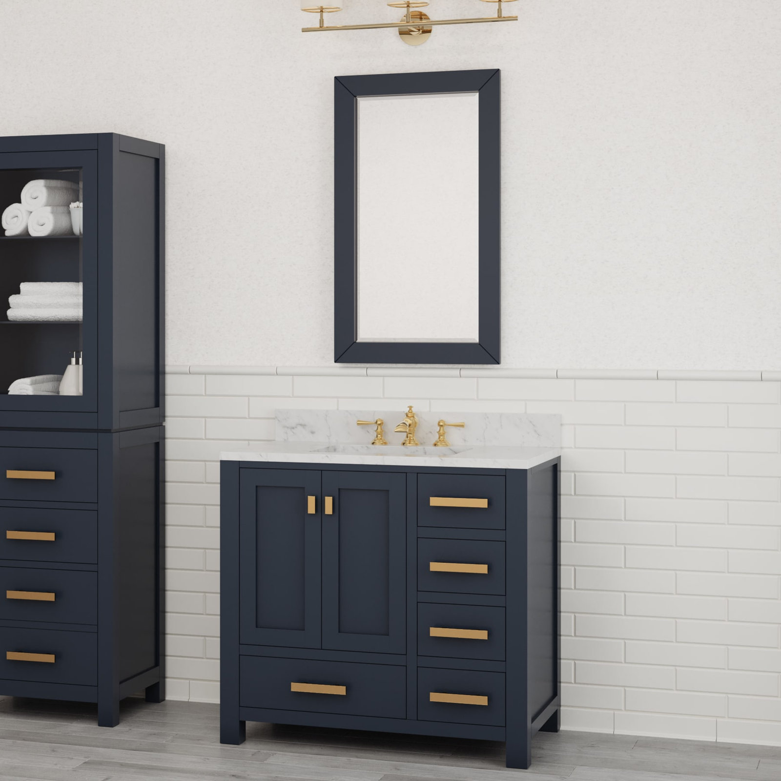 Steve 36'' Single Bathroom Vanity, Monarch Blue