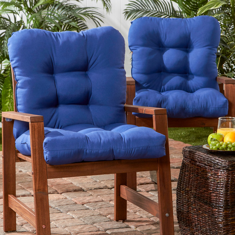 Coussin de chaise d'extérieur Lester, 2, H 21 po x l 21 po x P 21 po, Bleu marine