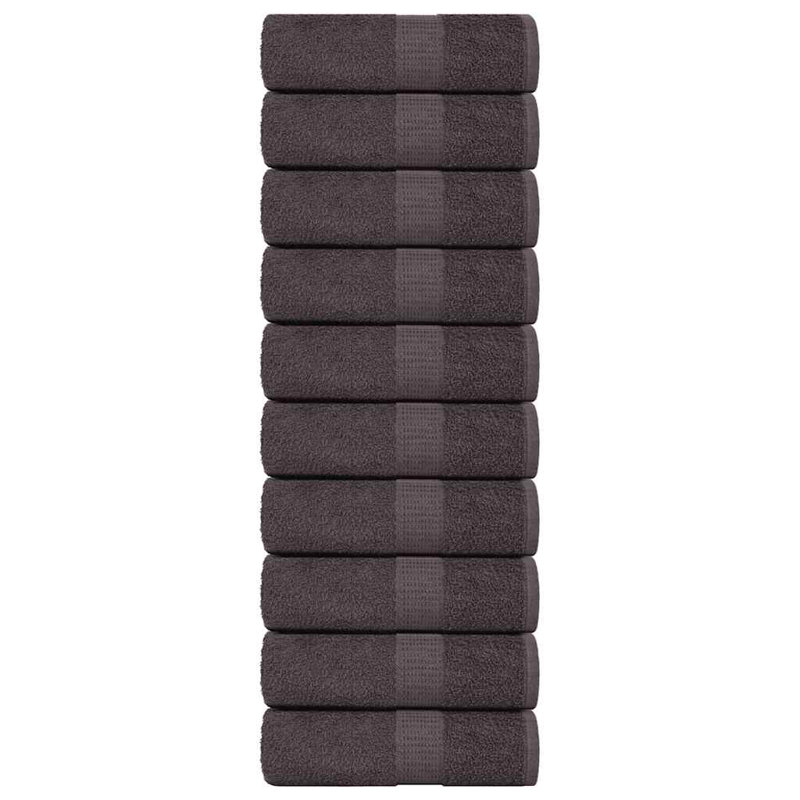 Besek 100% Cotton Bath Towels, 10, Anthracite, 30 x 50 cm