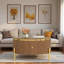 Table basse moderne avec 2 grands tiroirs et pieds dorés Modern