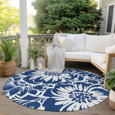Rockcrest Washable Floral Indoor / Outdoor Rug