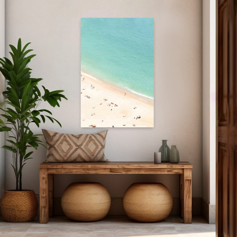 «Beach Set 1», art mural contemporain, H 48 po x l 32 po
