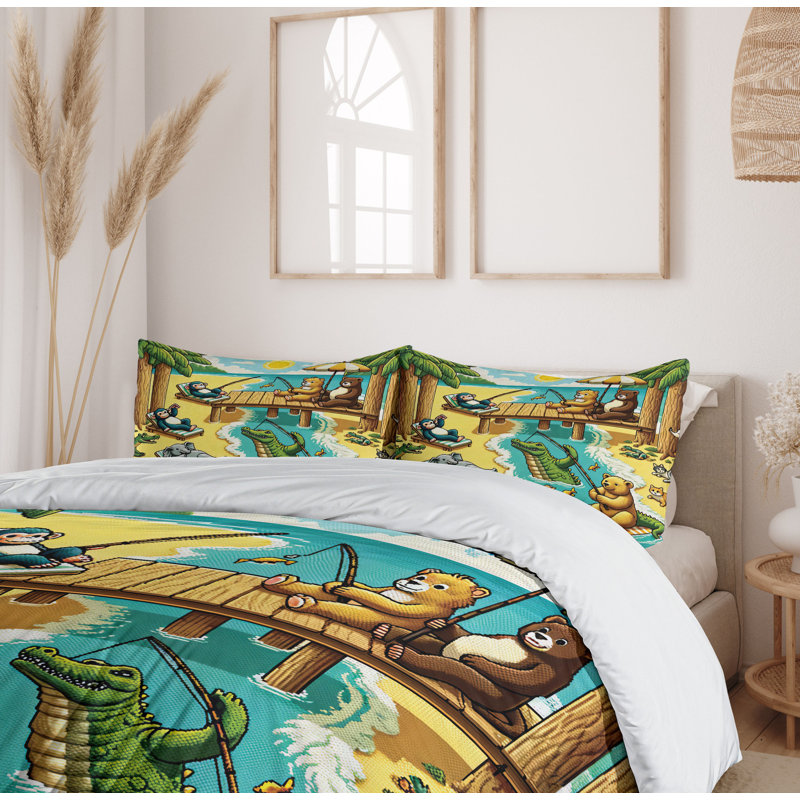 Ensemble de housse de couette en microfibre, Housse de couette pour grand lit et 2 taies décor