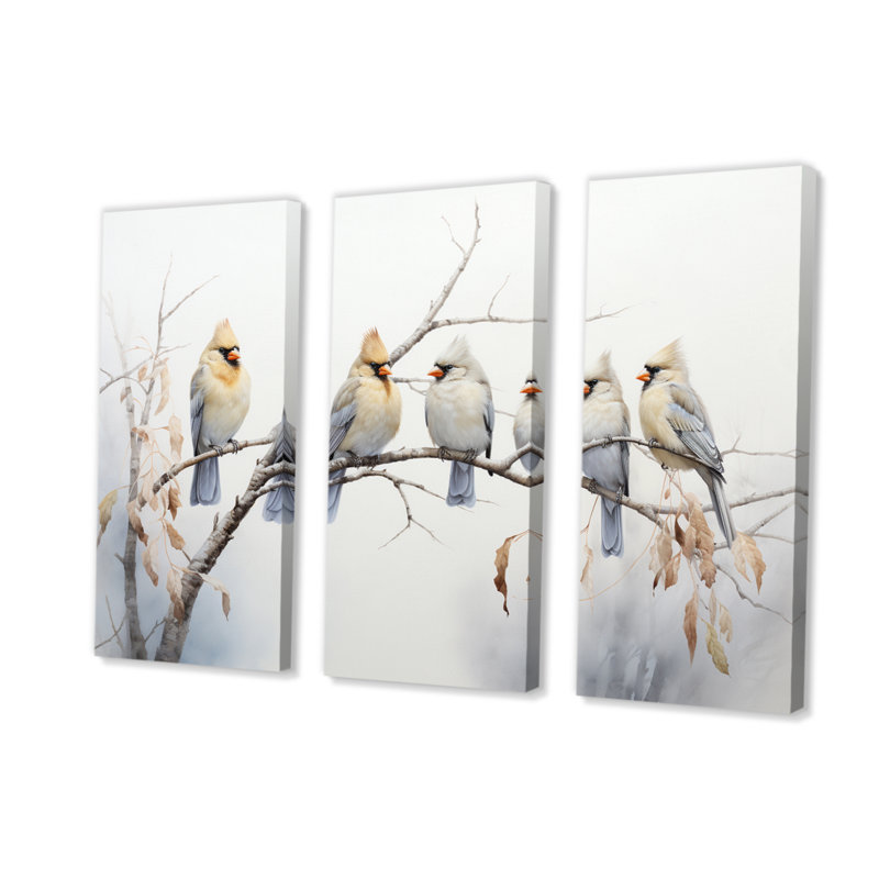 " Bird Silent Watcher III " 3 - Pieces, 32" H x 48" W x 1" D