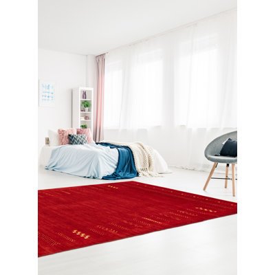 Kashkuli Gabbeh Red Rug 3'11" x 5'11"