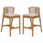 Tabouret de bar d'extérieur avec coussin Louie, ensemble de 2