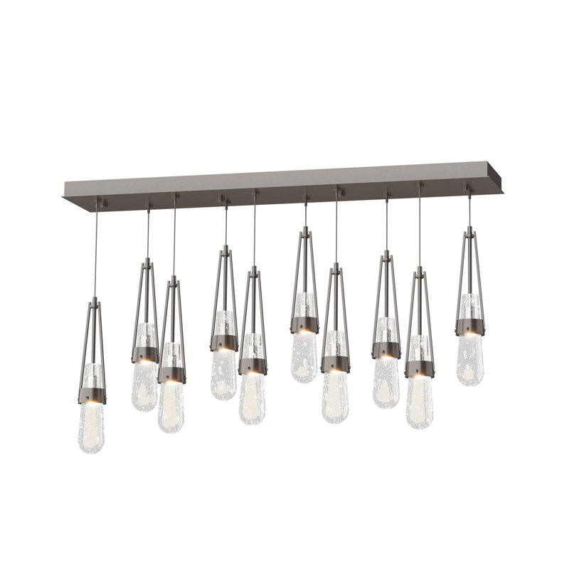 Link 10 - Light Pendant, Standard: 19" to 80", Oil Rubbed Bronze, Clear Bubble Glass