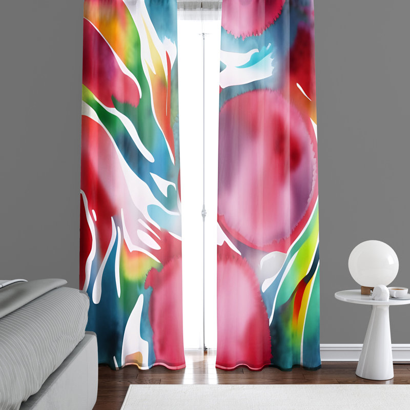 Paire de rideaux semi-transparents en polyester Deadre, L 40 po x L 52 po