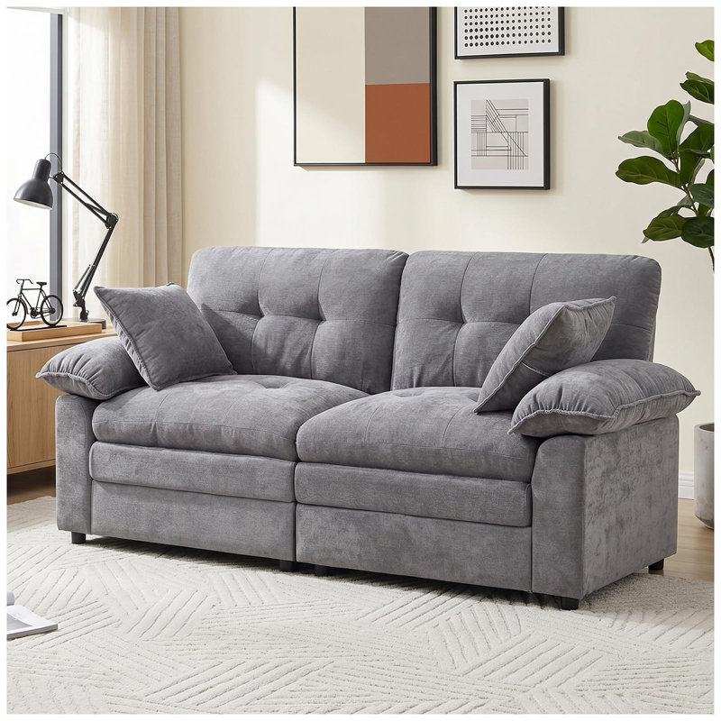 Canapé 84 po Chenille, Gris