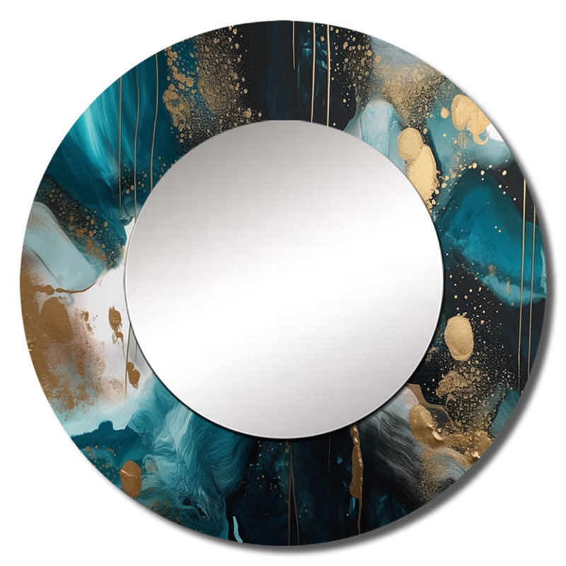 Miroir mural en marbre Pacer Green and Gold Mysterious Marble II, 36 po x 36 po