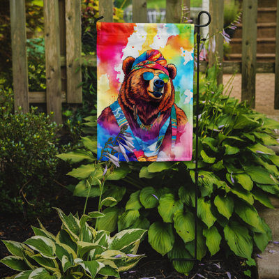 Hippie Animal Grizzly Bear Garden Flag -  Caroline's Treasures, DAC3991GF