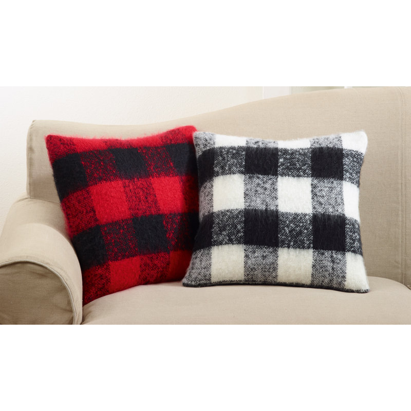  Coussin Mohair, Noir / blanc