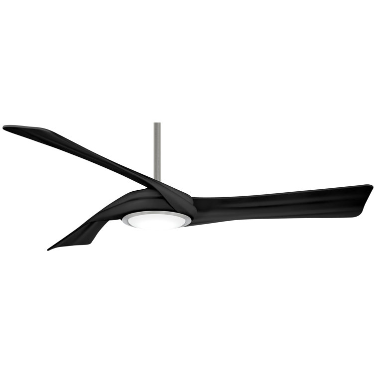 60" 3 - Blade LED Smart Standard Ceiling Fan with Remote Control and Light Kit Included