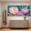Pivoine et lavande, reproduction d'art sur toile tendue sur toile, ensemble de 3-828696570