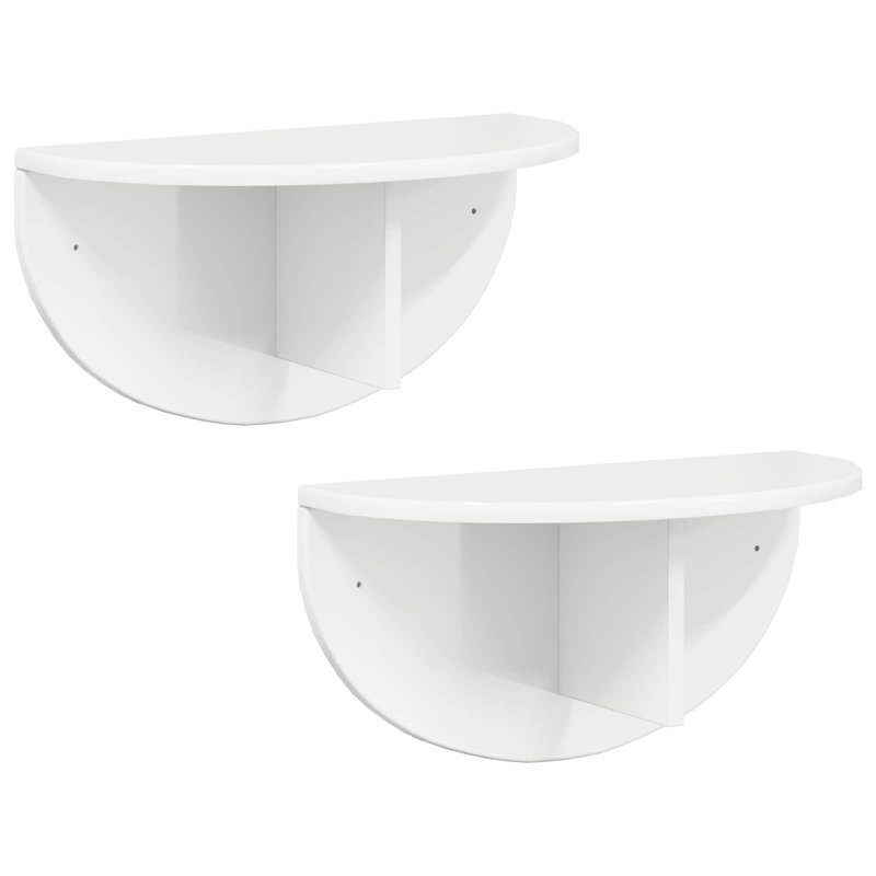 Floating Shelf, 24cm H x 48cm W x 24cm D, High Gloss White