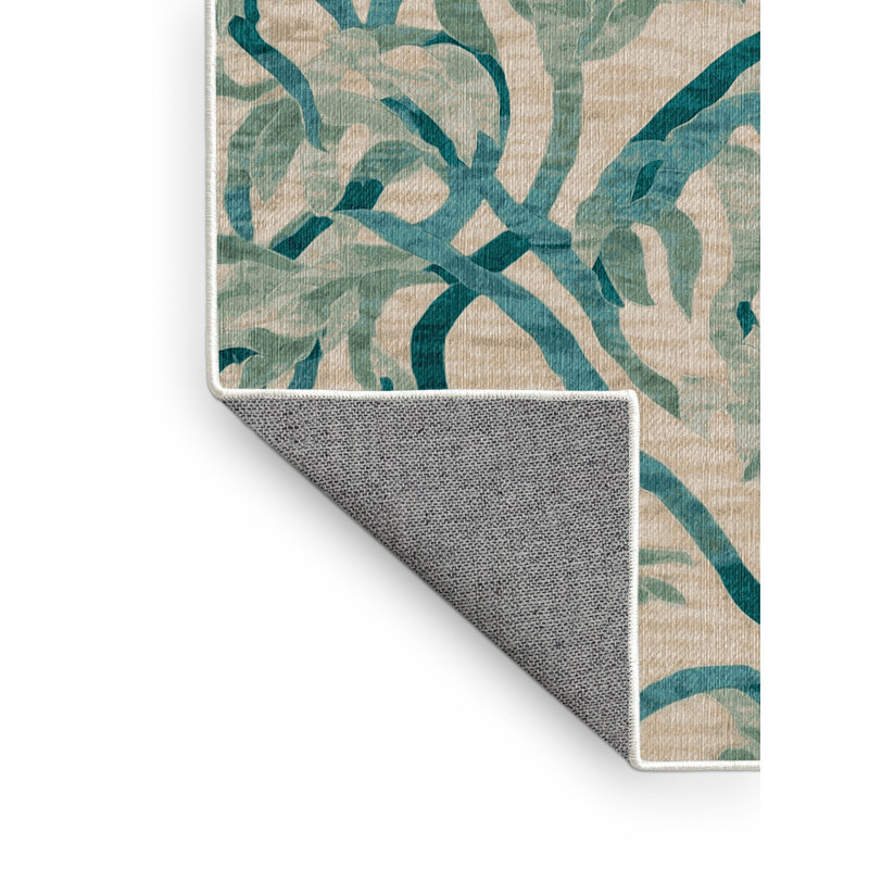 Tapis beige lavable à la machine, Carré 8 pi