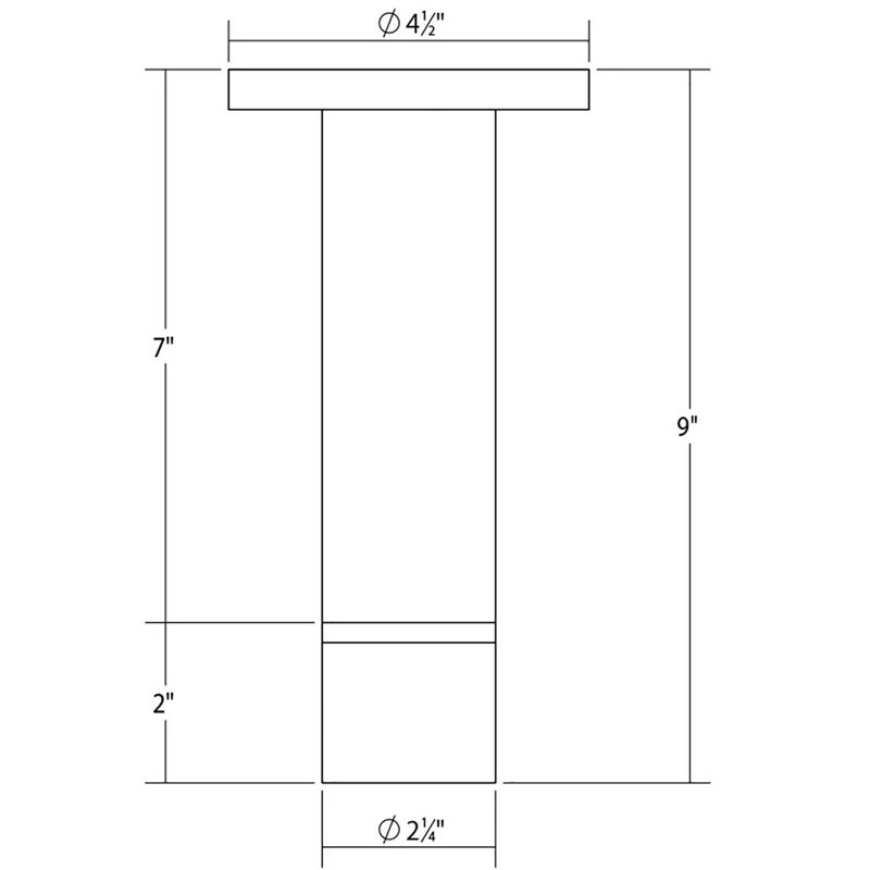 ALC 1 - Light LED Flush Mount, 8.5" H x 2" W x 2" D, Etched