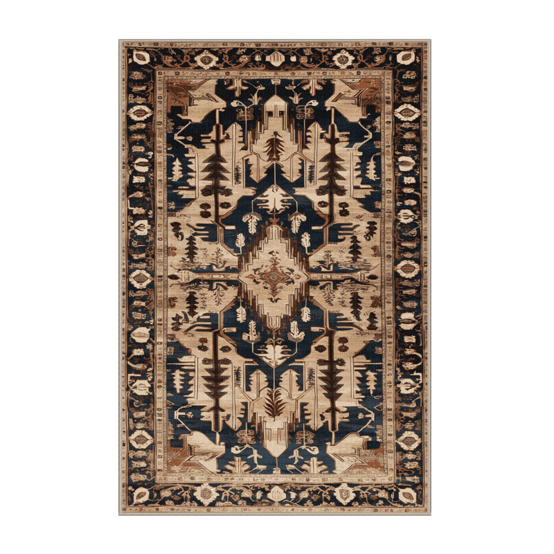 Tapis brun lavable à la machine, Rectangle 5 pi x 7 pi