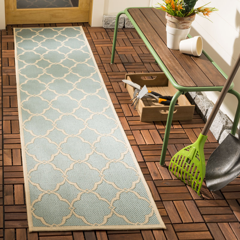 Adler Performance Geometric Indoor/Outdoor Area Rug, Runner 2'2" x 8'