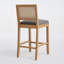 Ensemble de 2 tabourets de bar rustiques en bois massif à dossier en rotin gris, SW1872GY-7764967