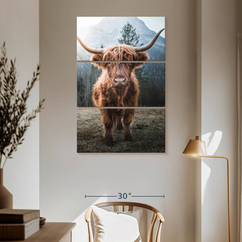 Brampt Dolomites Highland Cow, 65" H x 42" W