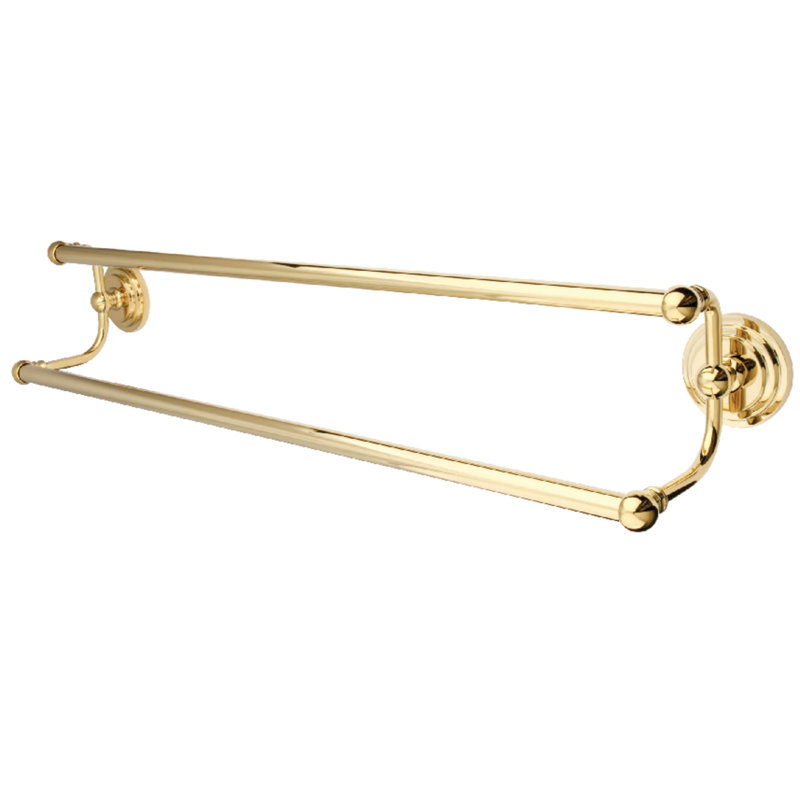 Kingston Brass Milano 24-Inch Dual Towel Bar, Polished Brass, 4.75'' H x 26.63'' L x 4.75'' D