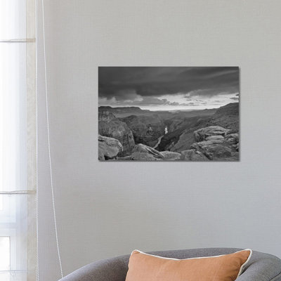 Colorado River Under Stormy Sky Seen From The Toroweap Overlook, Grand Canyon National Park, Arizona - Wrapped Canvas Print