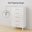 Commode moderne à 5 tiroirs en bois massif avec rangement en métal-1125201225