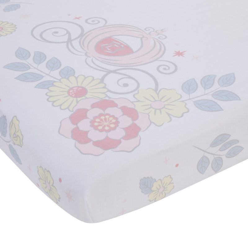 Disney Sweet Princess Light 100% Cotton Photo Op Fitted Crib Sheet