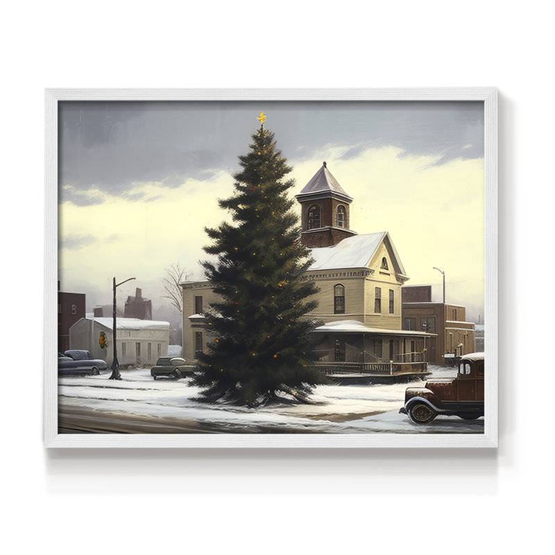 «Chirstmas Art» -CCCLLXXXI-impression encadrée - réarmable, H 22 po x l 28 po, Blanc