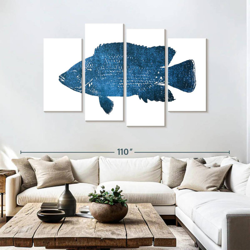 Navy Fish, 54" H x 84" W