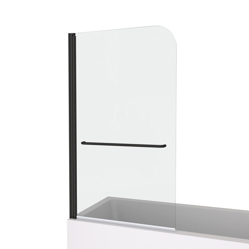 Porte en pivot sans cadre en alliage d'aluminium de style moderne pour douches de baignoire