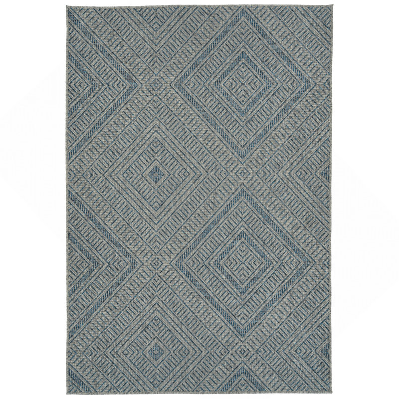 Tapis texturé moderne, transitionnel, géométrique, de style Sud-Ouest, Tapis de couloir 2 pi x 6 pi