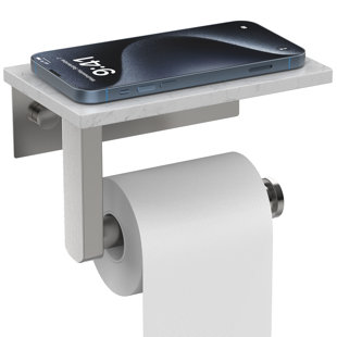 Toilet Paper Roll Holder with Shelf Wall Mounted