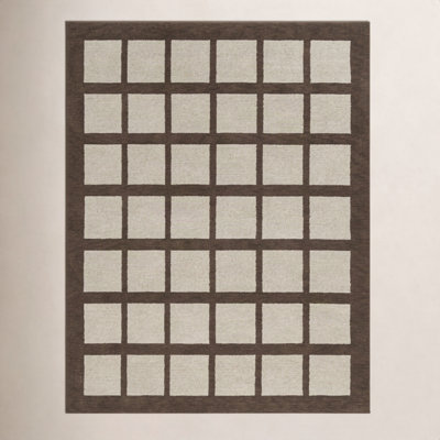 Hand-Tufted Geometric Wool Rug