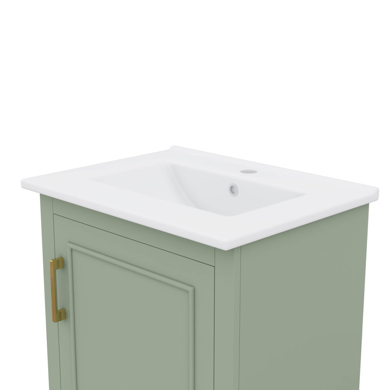 Ensemble de meuble-lavabo et évier en céramique 20 po Timeless Graceful, Vert