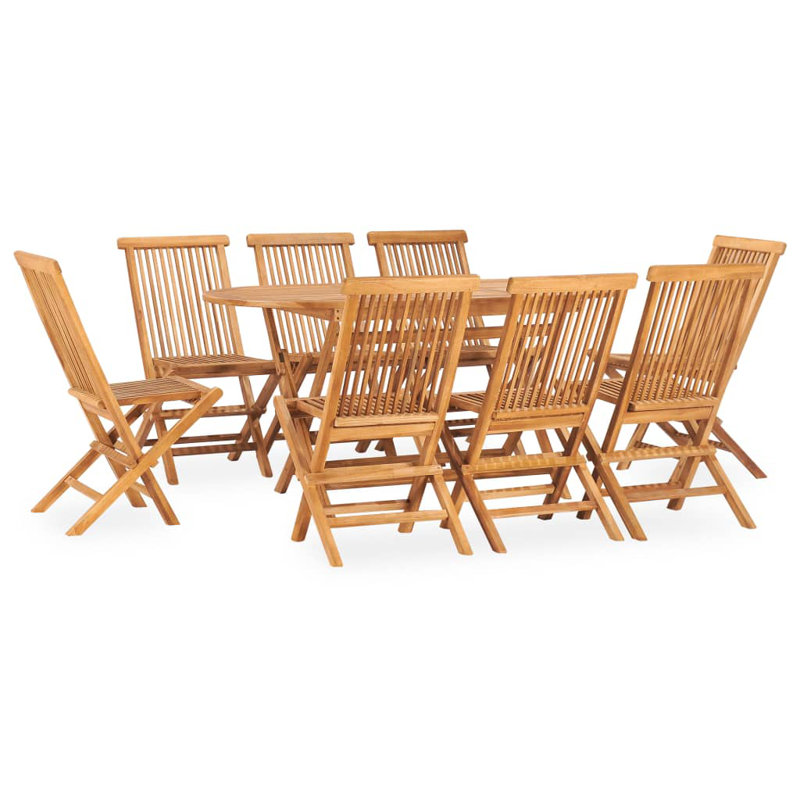 Piazza 8 - Person Teak Patio Dining Set with Oval Table