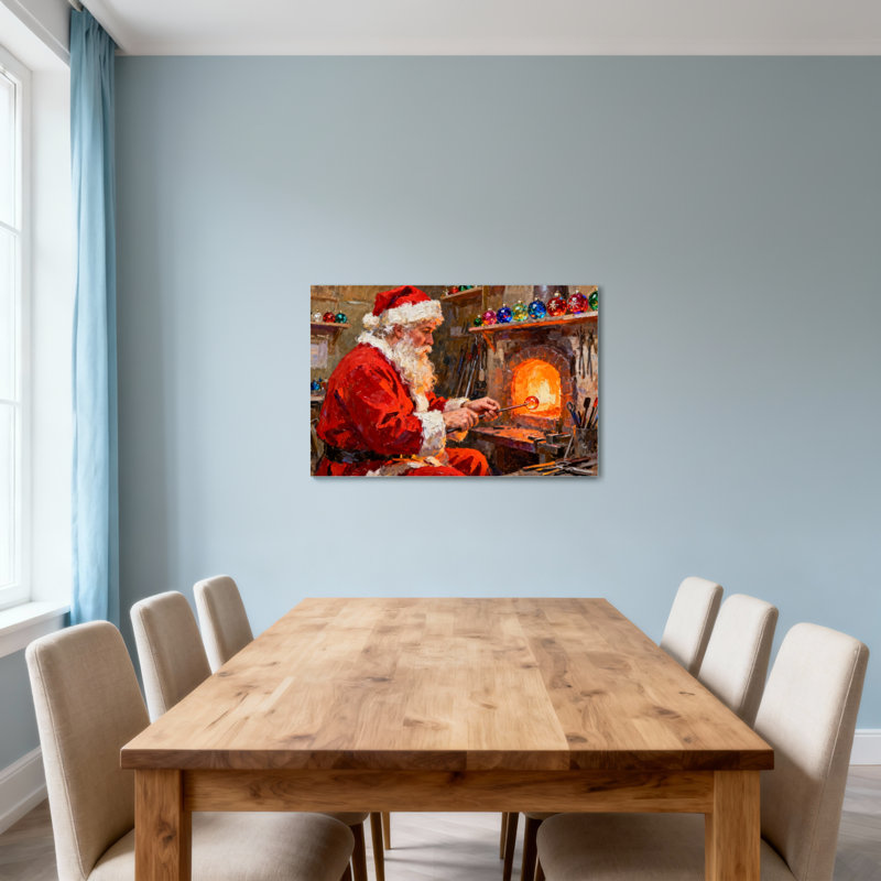 Décoration de Noël père Noël dans un atelier