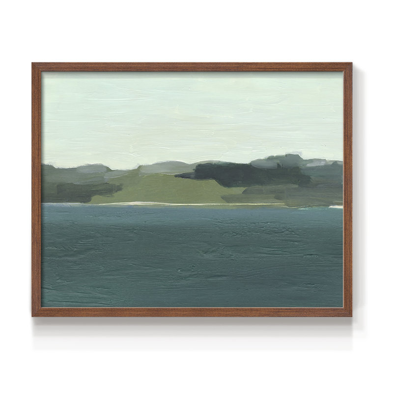«Calming Lake View I», reproduction encadrée, Noyer, H 11 po x l 14 po