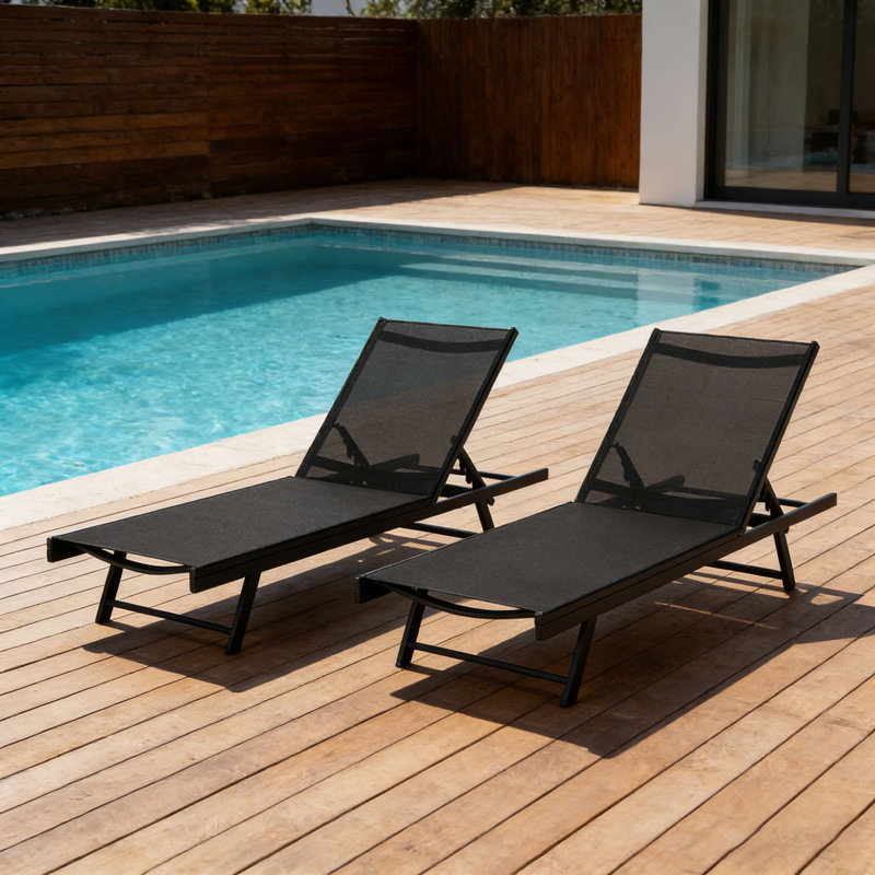 CHAISE LUNGE, Noir