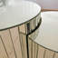 Table basse ronde à miroir avec plateau coulissant et rangement caché, extensible pour l'élégance du salon