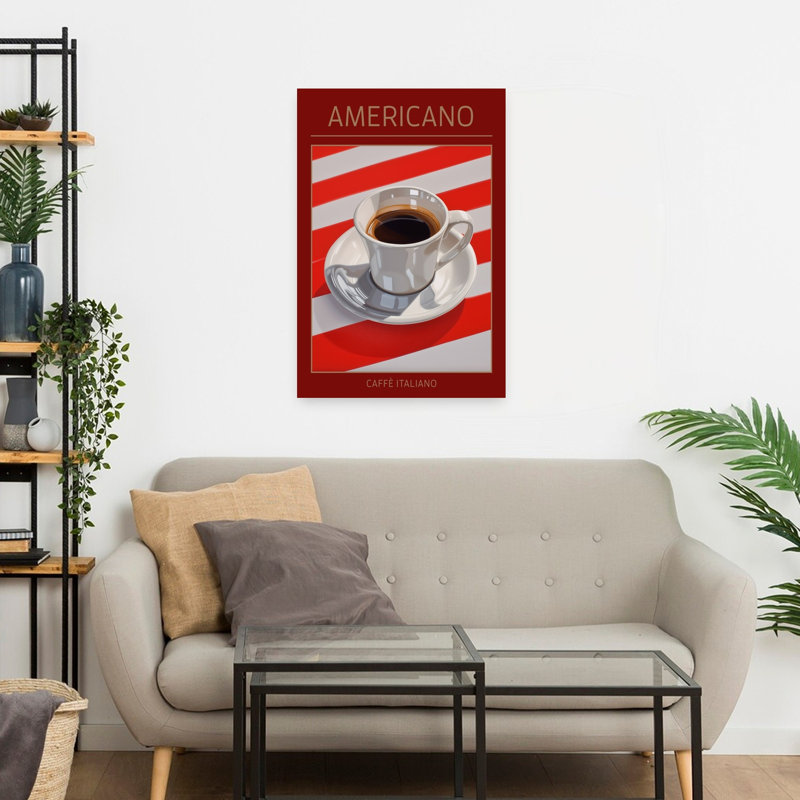 Art mural classique audacieux classique Americano Coffee, H 24 po x l 16 po