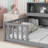 Nook Floor Bed with Bookcase & Guardrails-115684262-115684261