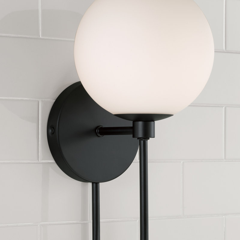 Ansley Steel Armed Sconce, Matte Black