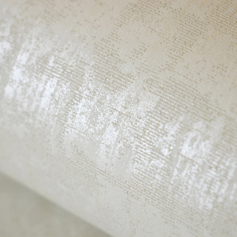 Adonea Zeus Textured Metallic 33' L x 21" W Wallpaper Roll, Antique White