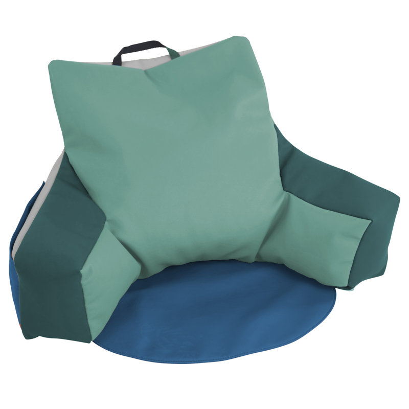 SoftScape Relax N Read Bean Bag, Green/Blue Faux Leather