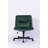 Green Velvet Criss Cross Armless Office Chair With Wheels - Versatile For Home Office, Meditation & Makeup