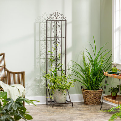 Metal Lattice Trellis with Planter Stand Montebello